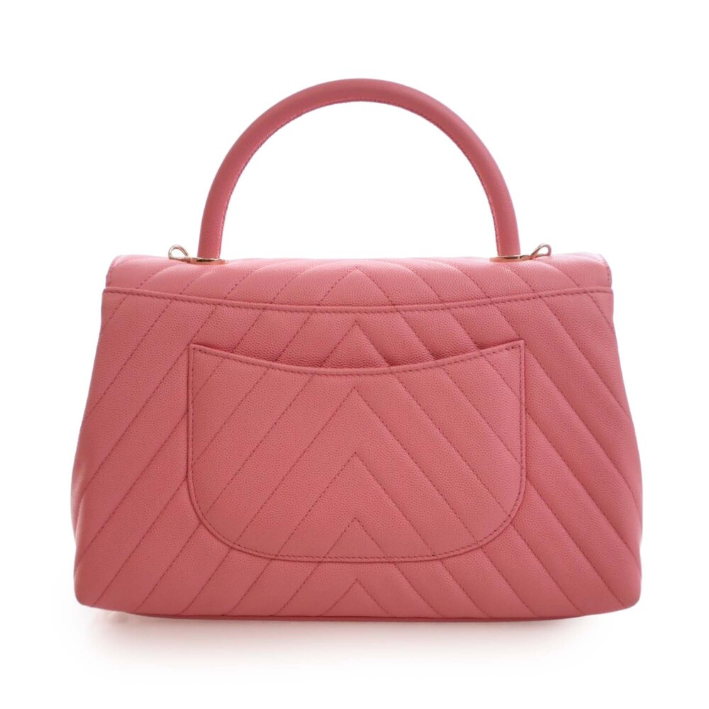 Pre-Loved Chanel Small Caviar Chevron Coco Top Handle Bag - Picture 4 of 12